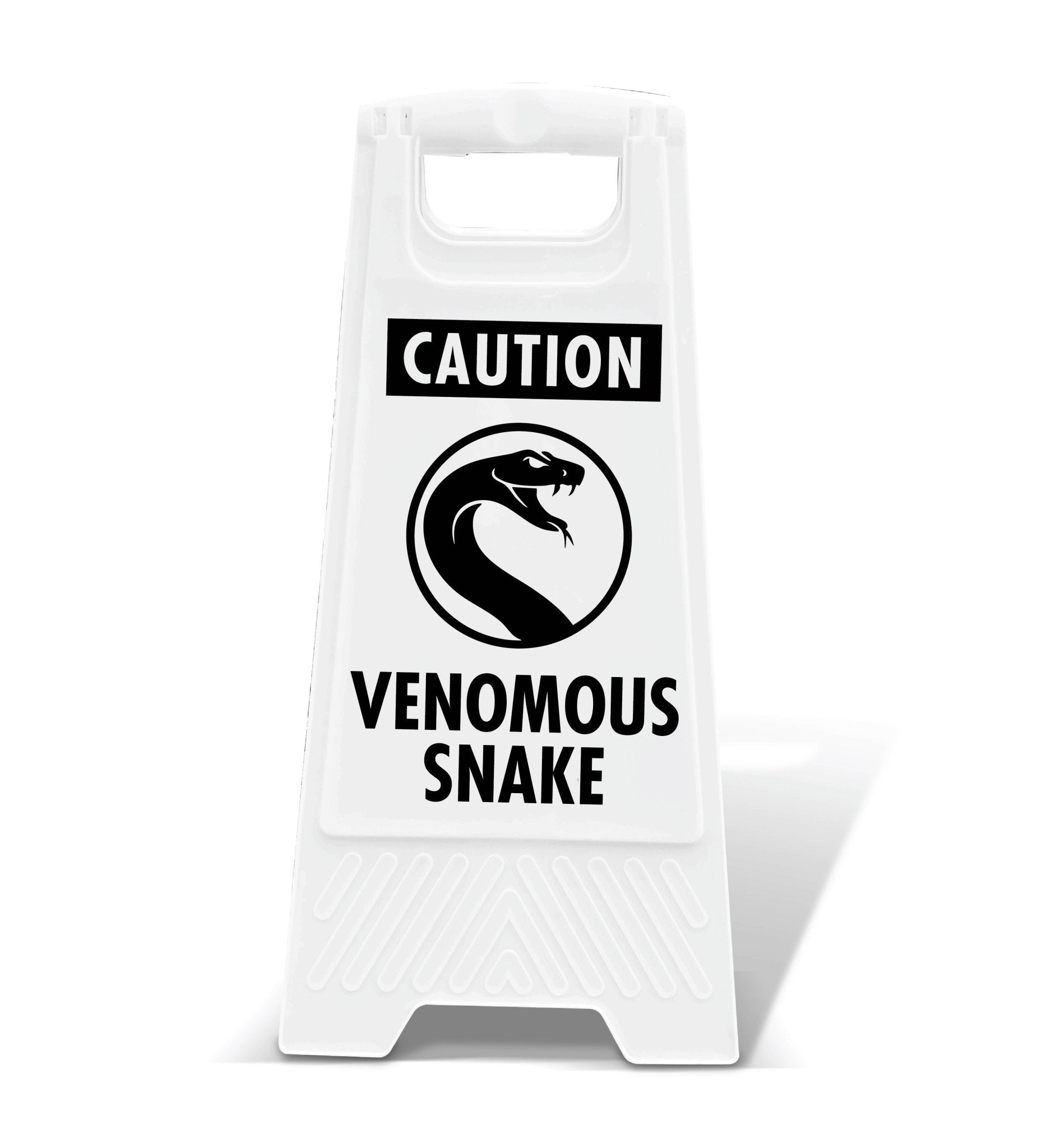 White A - Frame - Caution Venomous Snake - New Signs