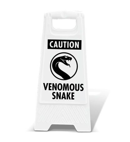 White A - Frame - Caution Venomous Snake - New Signs