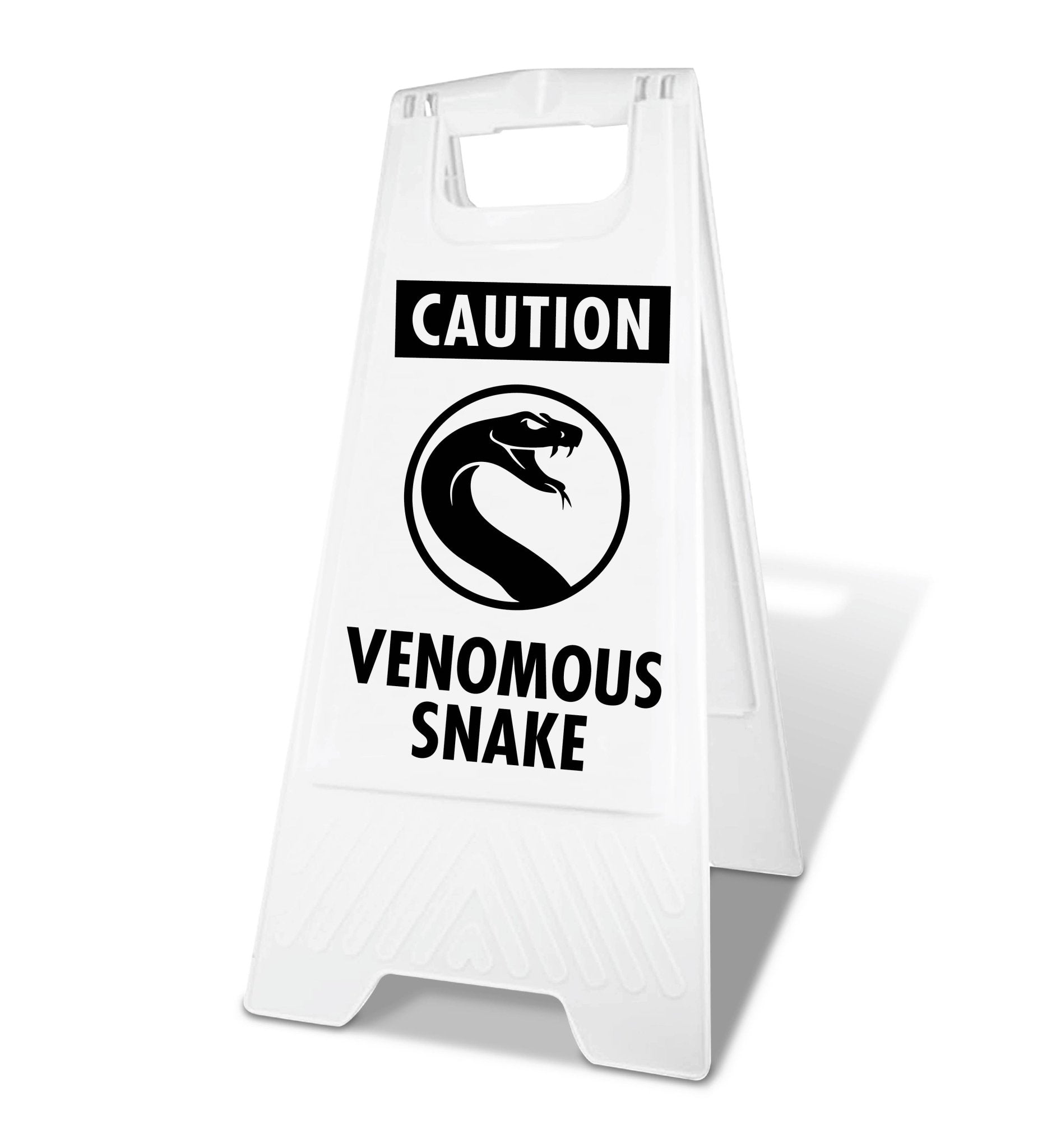 White A - Frame - Caution Venomous Snake - New Signs