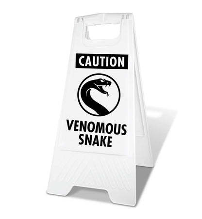 White A - Frame - Caution Venomous Snake - New Signs
