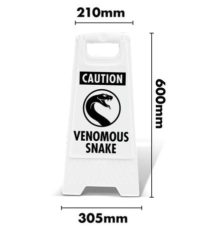 White A - Frame - Caution Venomous Snake - New Signs