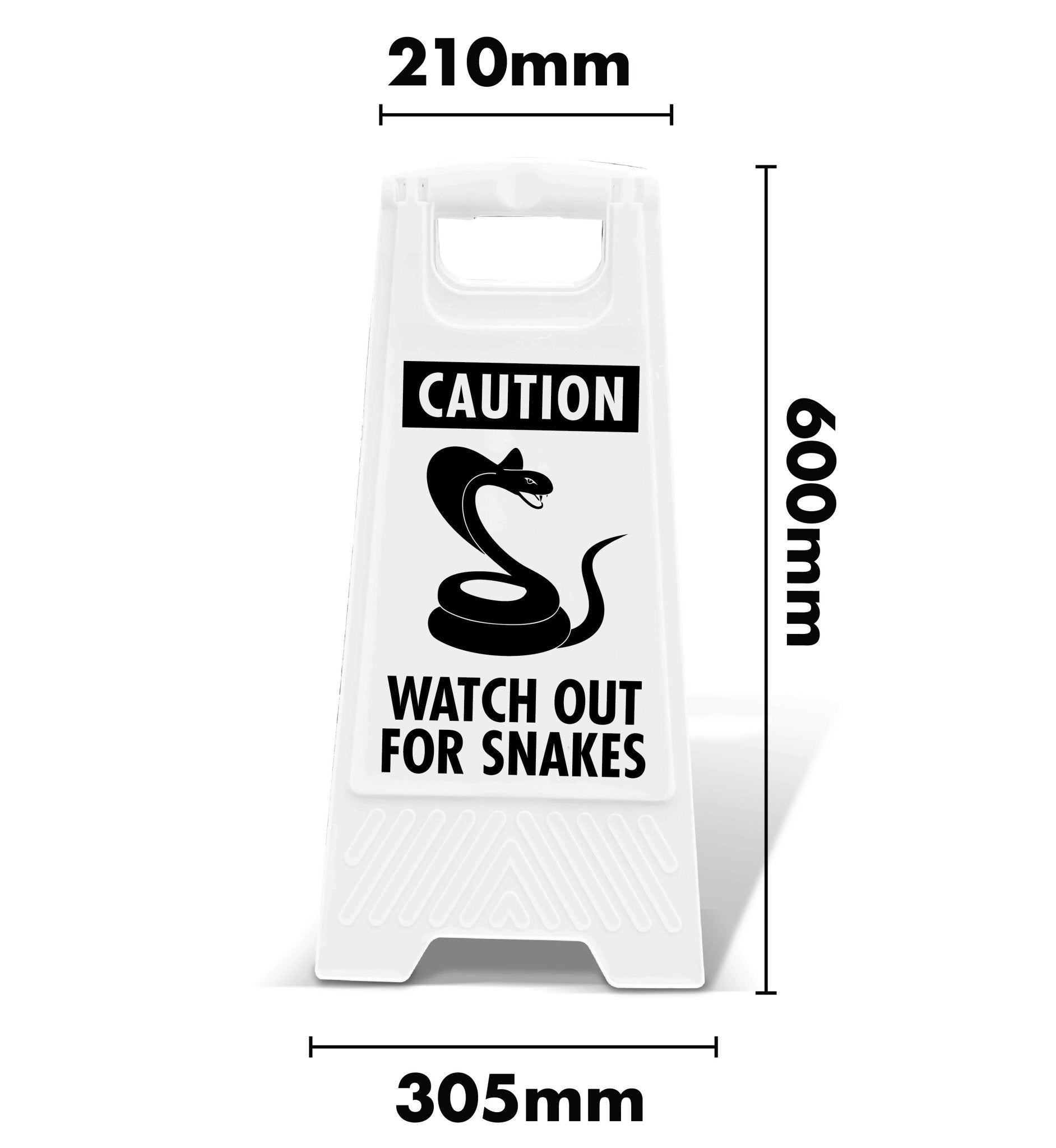White A - Frame - Caution Watch Out For Snakes - New Signs