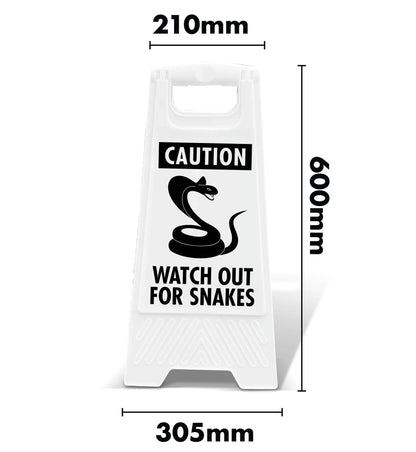 White A - Frame - Caution Watch Out For Snakes - New Signs