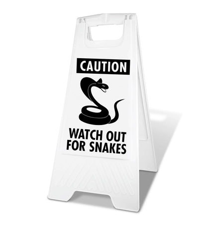 White A - Frame - Caution Watch Out For Snakes - New Signs