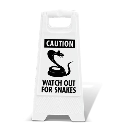 White A - Frame - Caution Watch Out For Snakes - New Signs