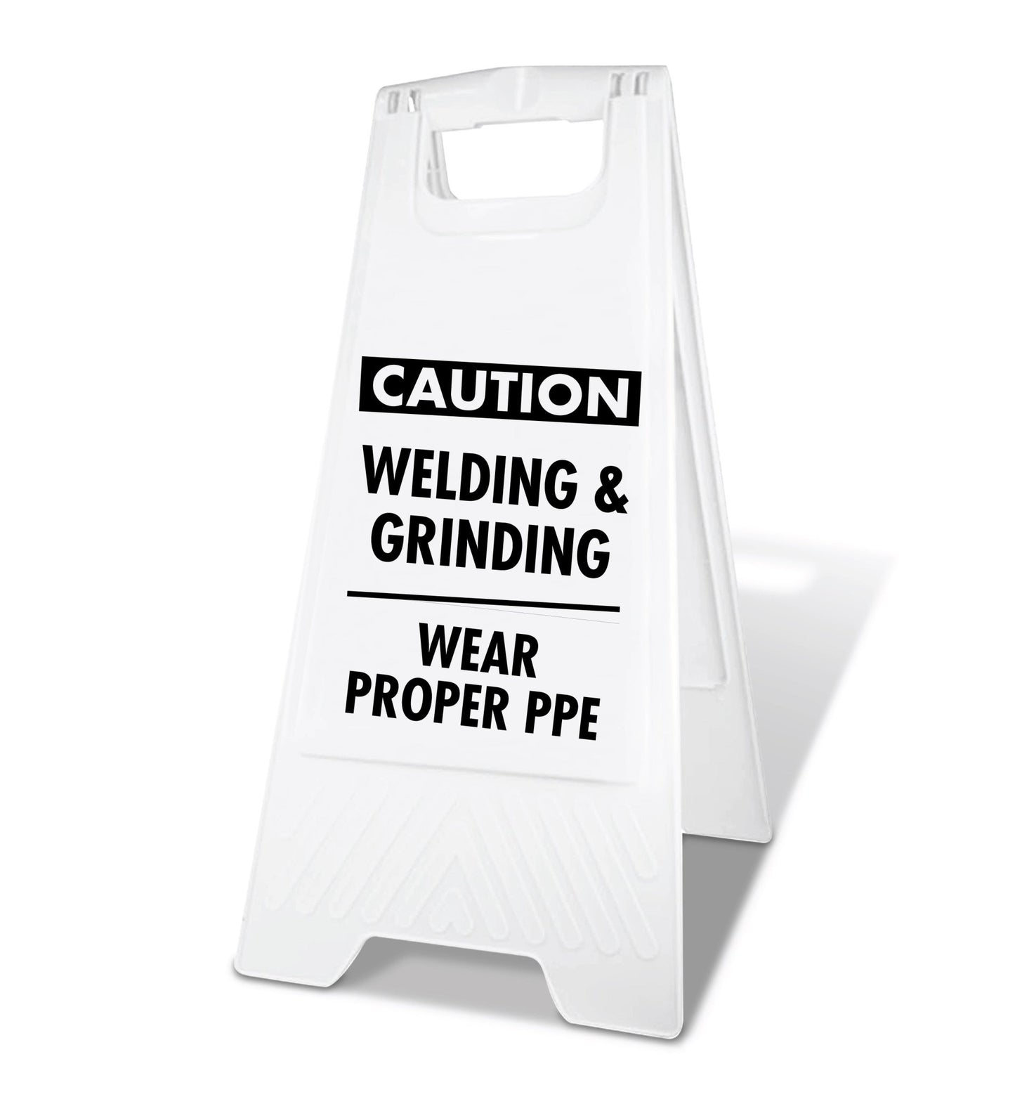 White A - Frame - Caution Welding & Grinding - New Signs