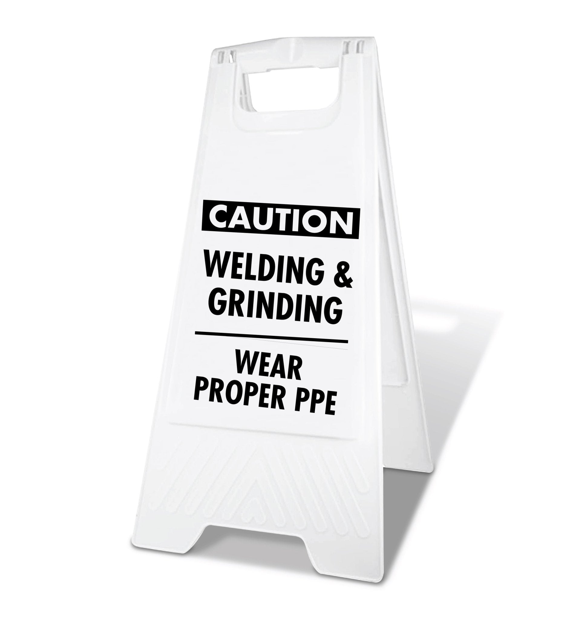 White A - Frame - Caution Welding & Grinding - New Signs