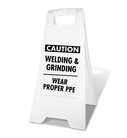 White A - Frame - Caution Welding & Grinding - New Signs