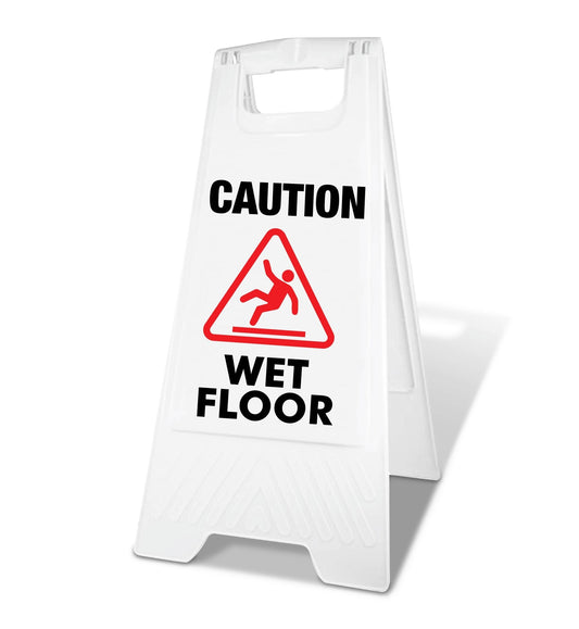 White A - Frame - Caution Wet Floor - New Signs