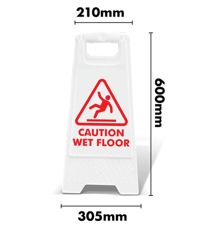 White A - Frame - Caution Wet Floor Red - New Signs