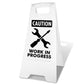 White A - Frame - Caution Work In Progress Symbol - New Signs