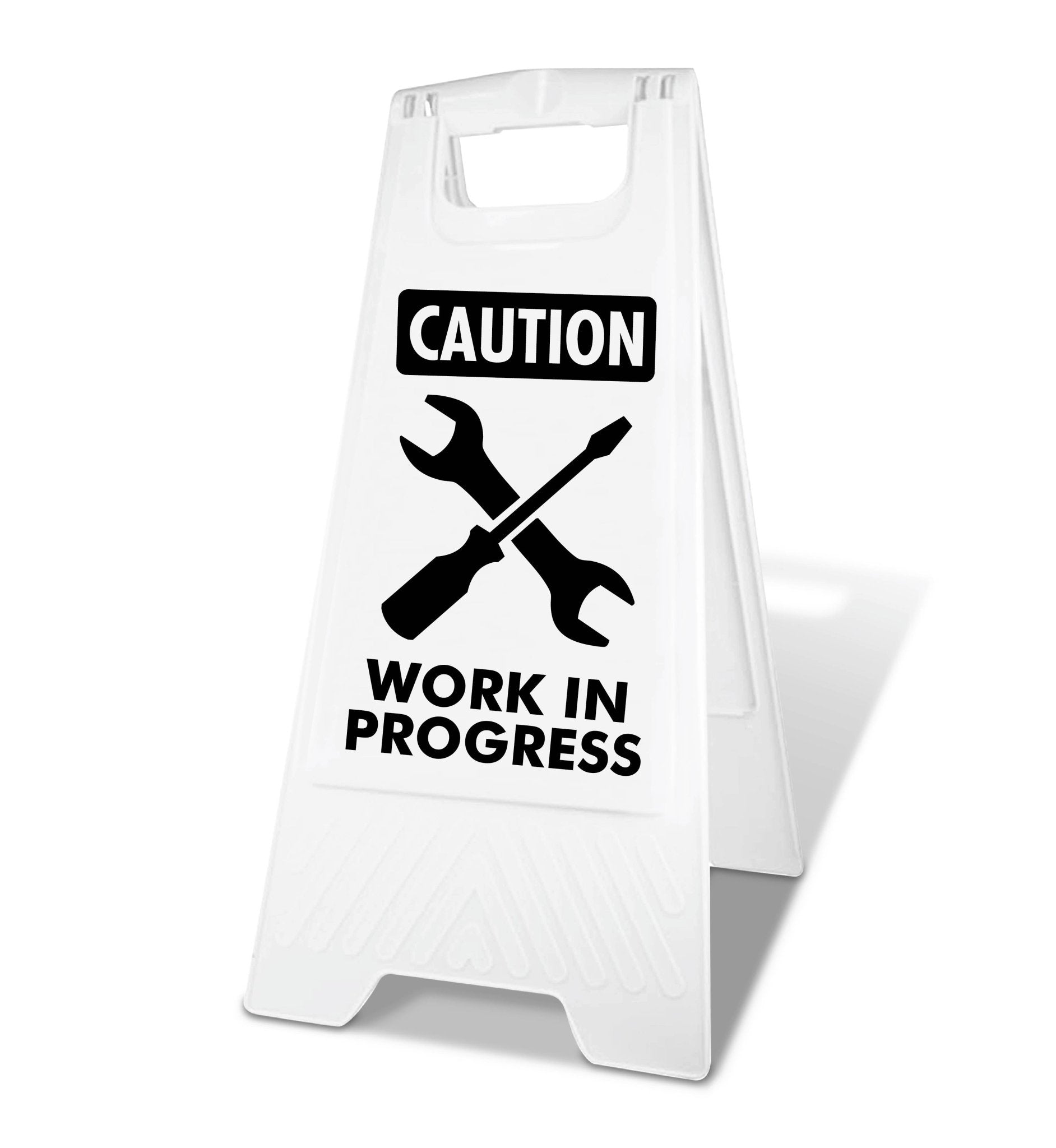 White A - Frame - Caution Work In Progress Symbol - New Signs