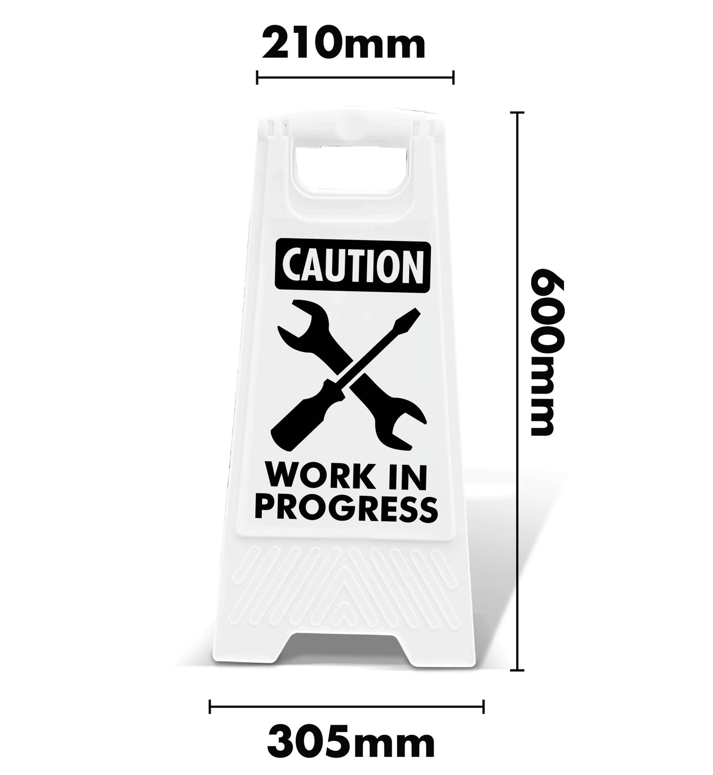 White A - Frame - Caution Work In Progress Symbol - New Signs