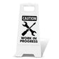 White A - Frame - Caution Work In Progress Symbol - New Signs