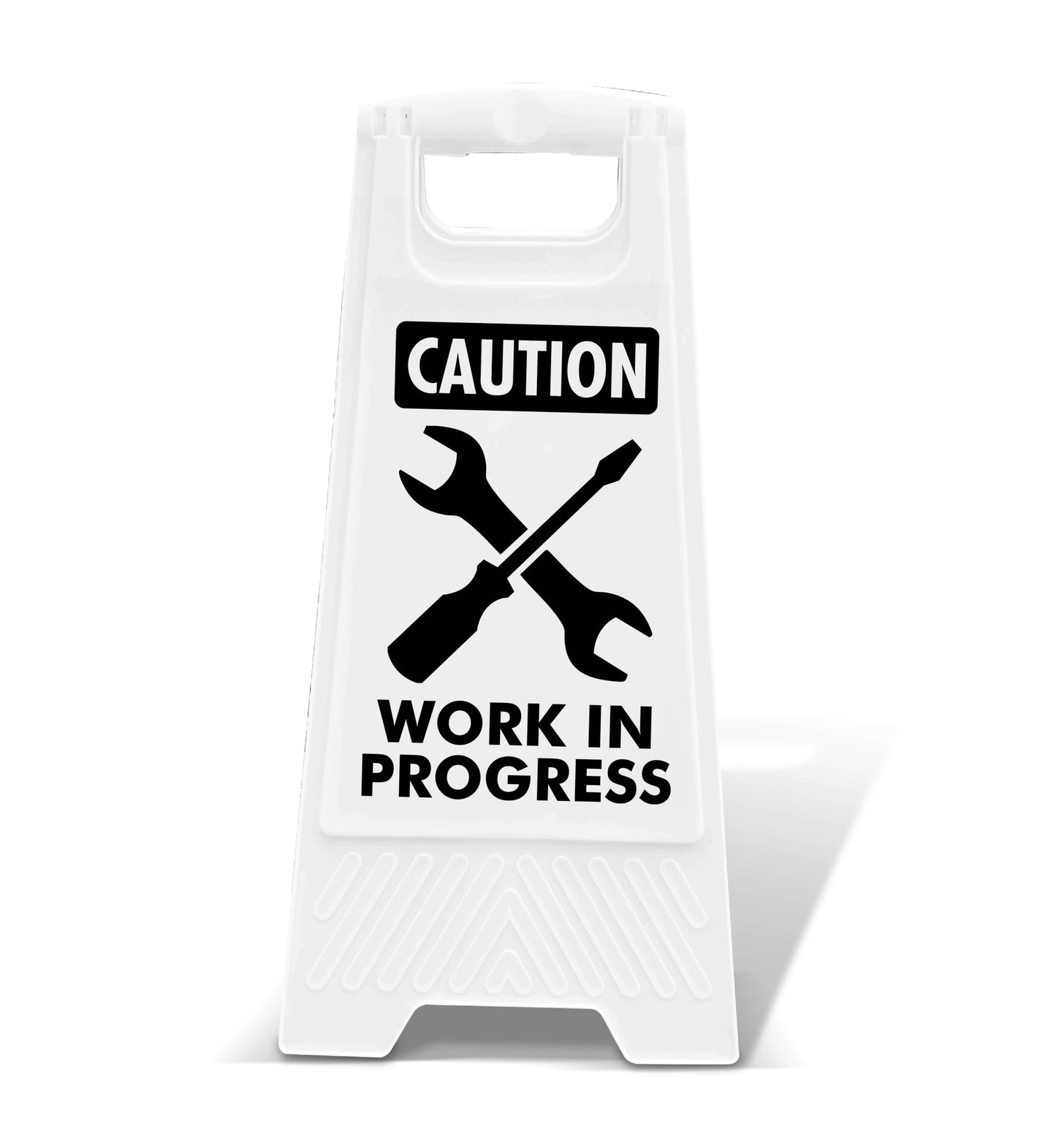 White A - Frame - Caution Work In Progress Symbol - New Signs