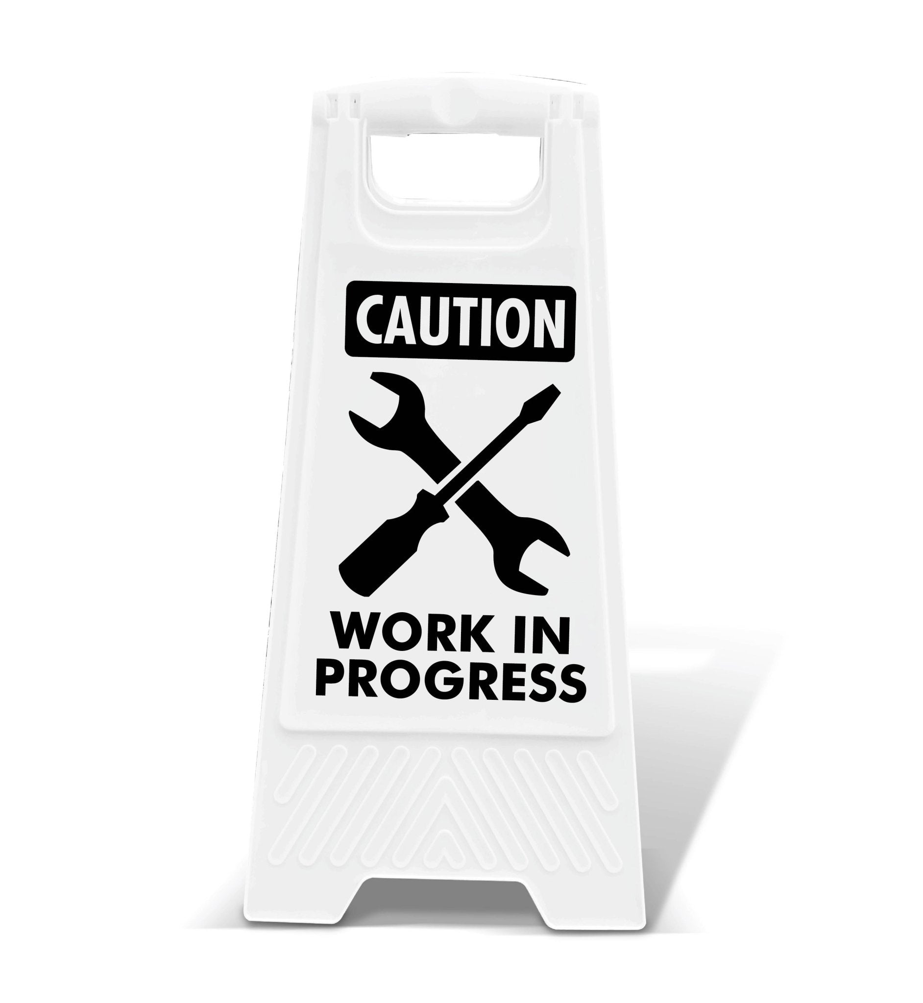 White A - Frame - Caution Work In Progress Symbol - New Signs