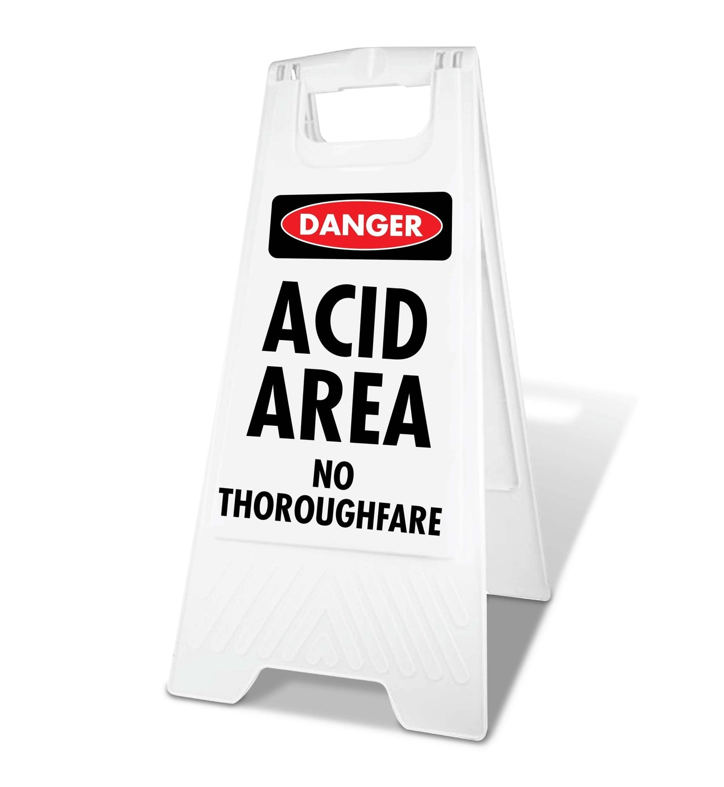 White A - Frame - Danger Acid Area No Thoroughfare - New Signs
