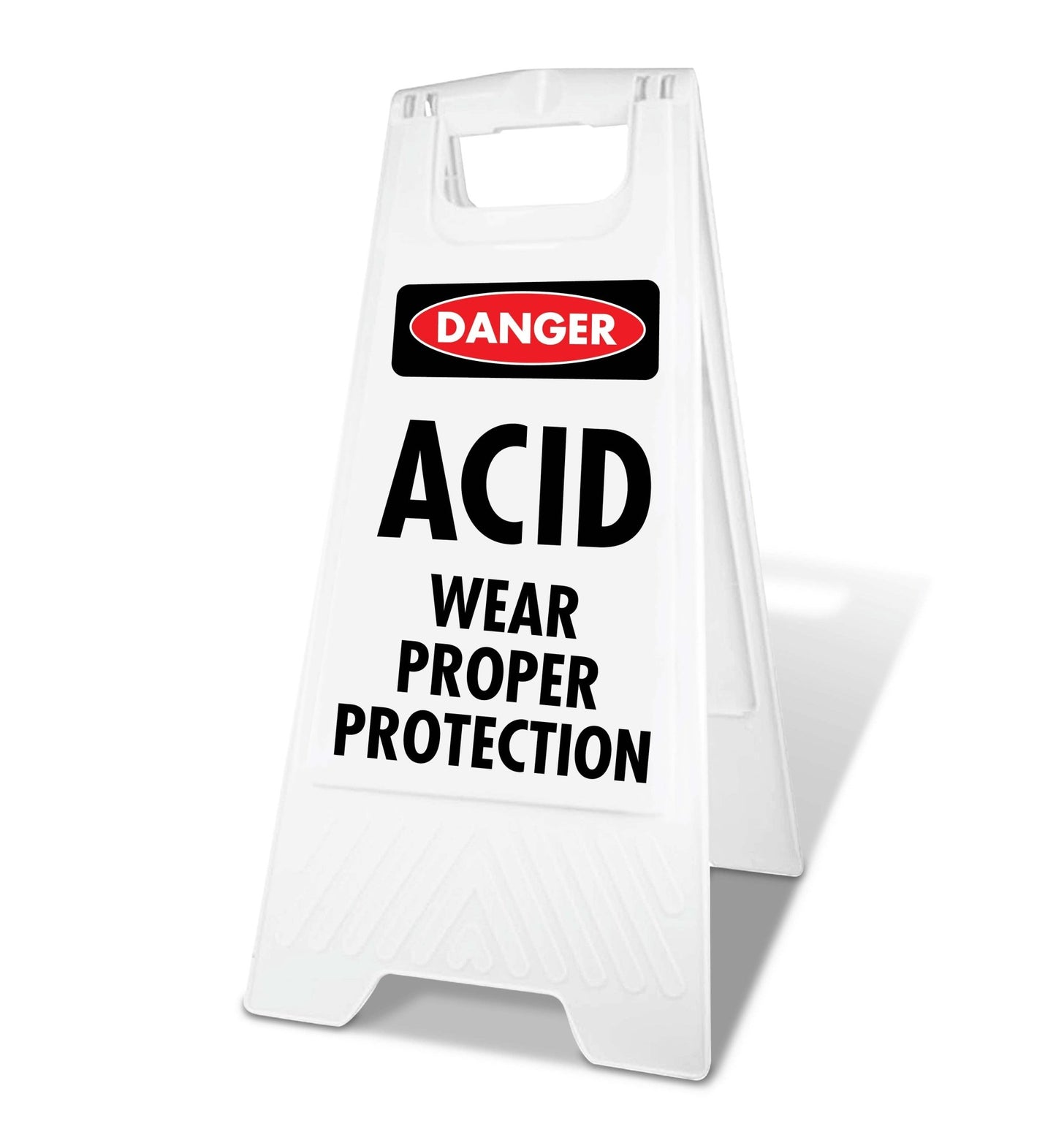 White A - Frame - Danger Acid Wear Proper Protection - New Signs