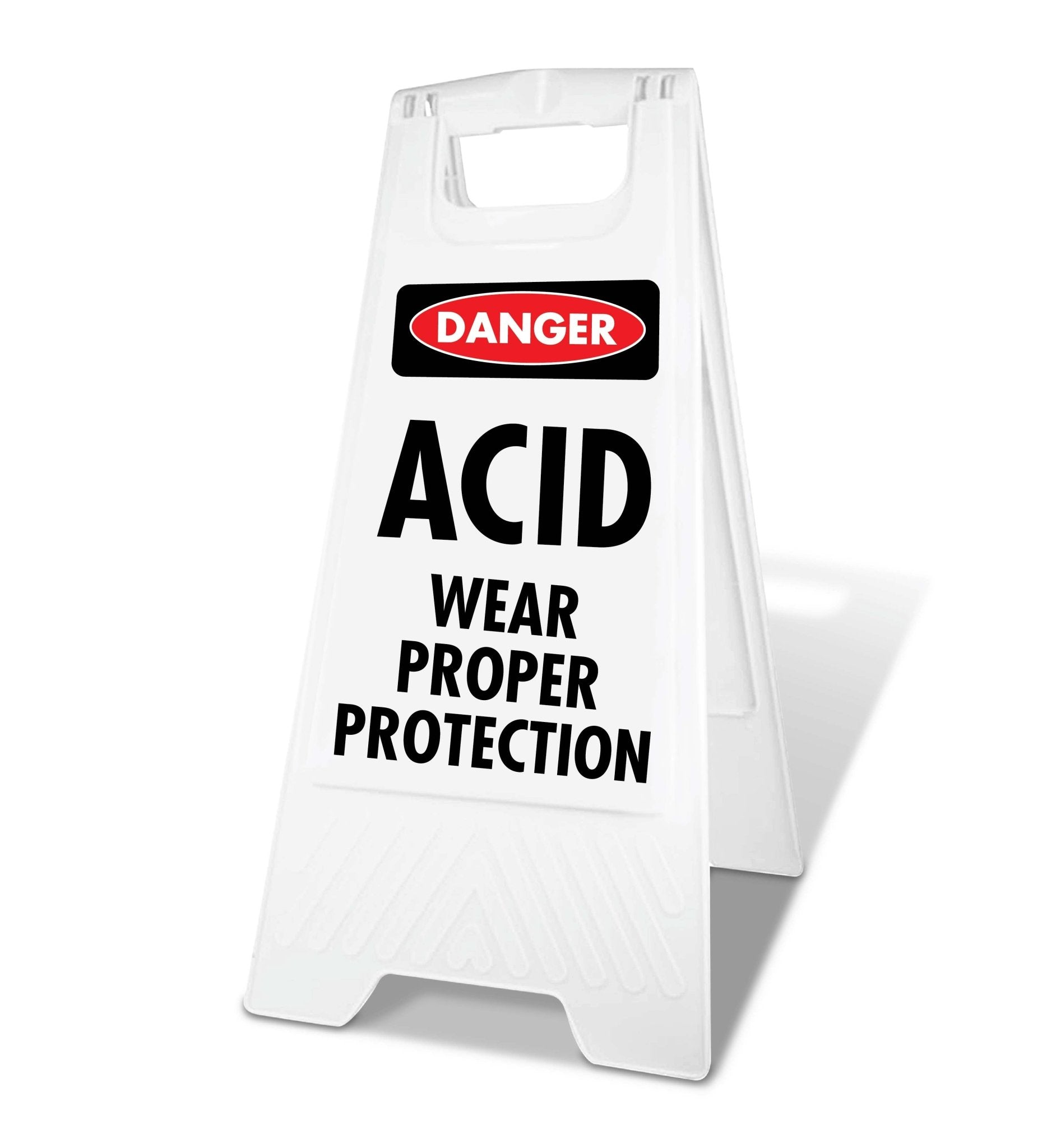 White A - Frame - Danger Acid Wear Proper Protection - New Signs