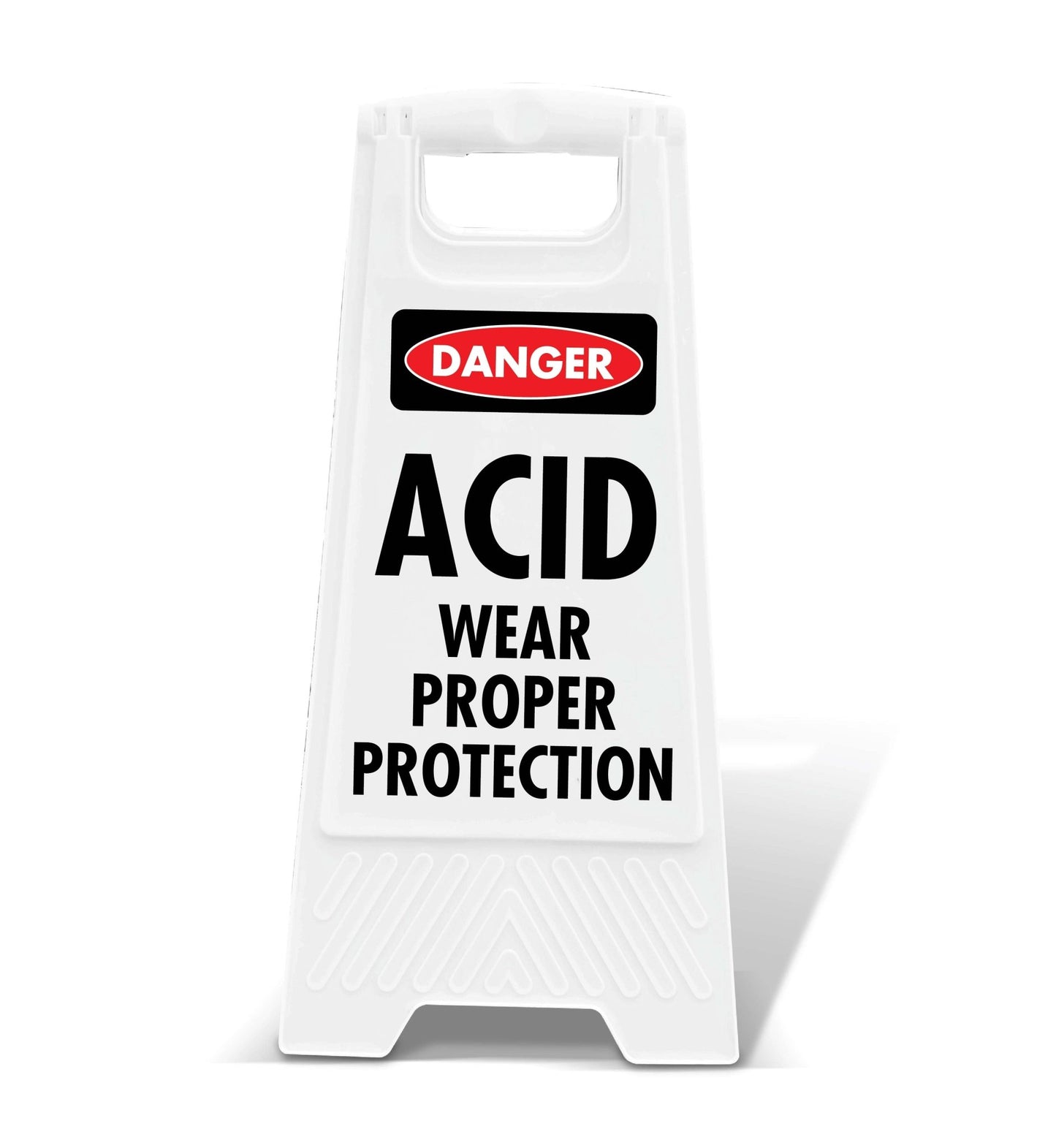 White A - Frame - Danger Acid Wear Proper Protection - New Signs