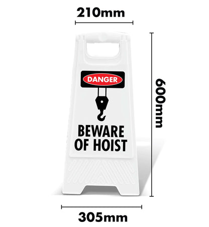 White A - Frame - Danger Beware Of Hoist - New Signs