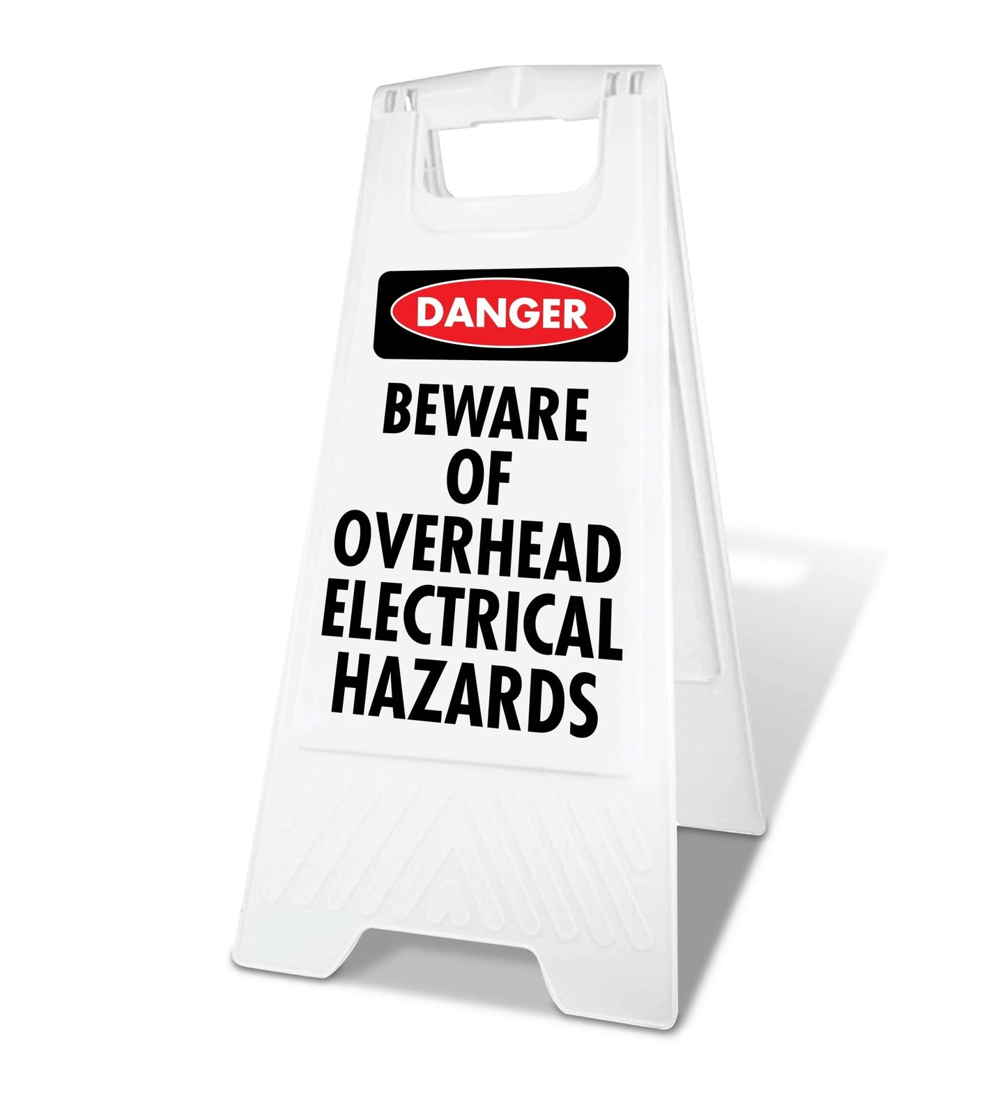White A - Frame - Danger Beware Of Overhead Electrical Hazards - New Signs