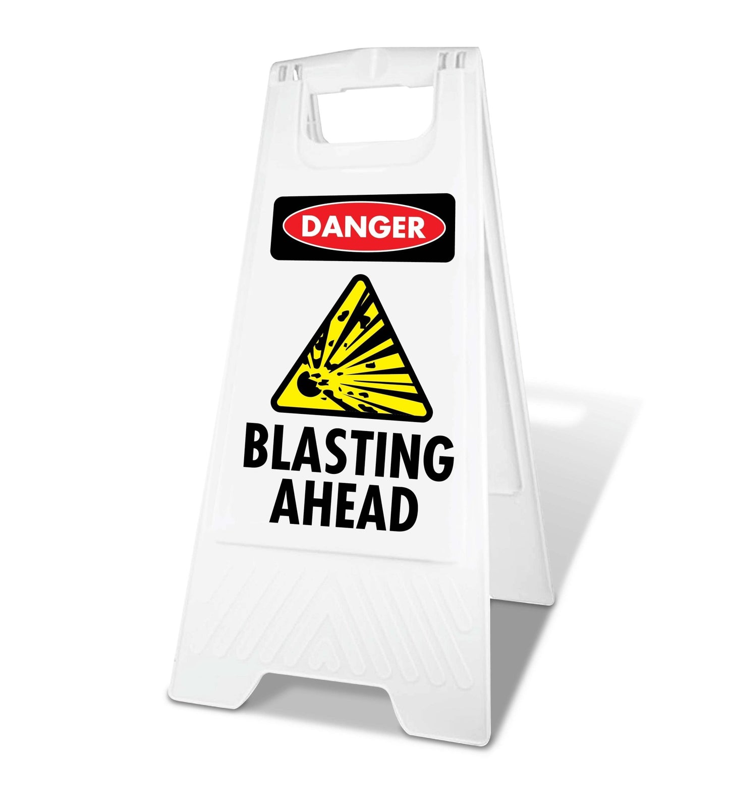 White A - Frame - Danger Blasting Ahead - New Signs