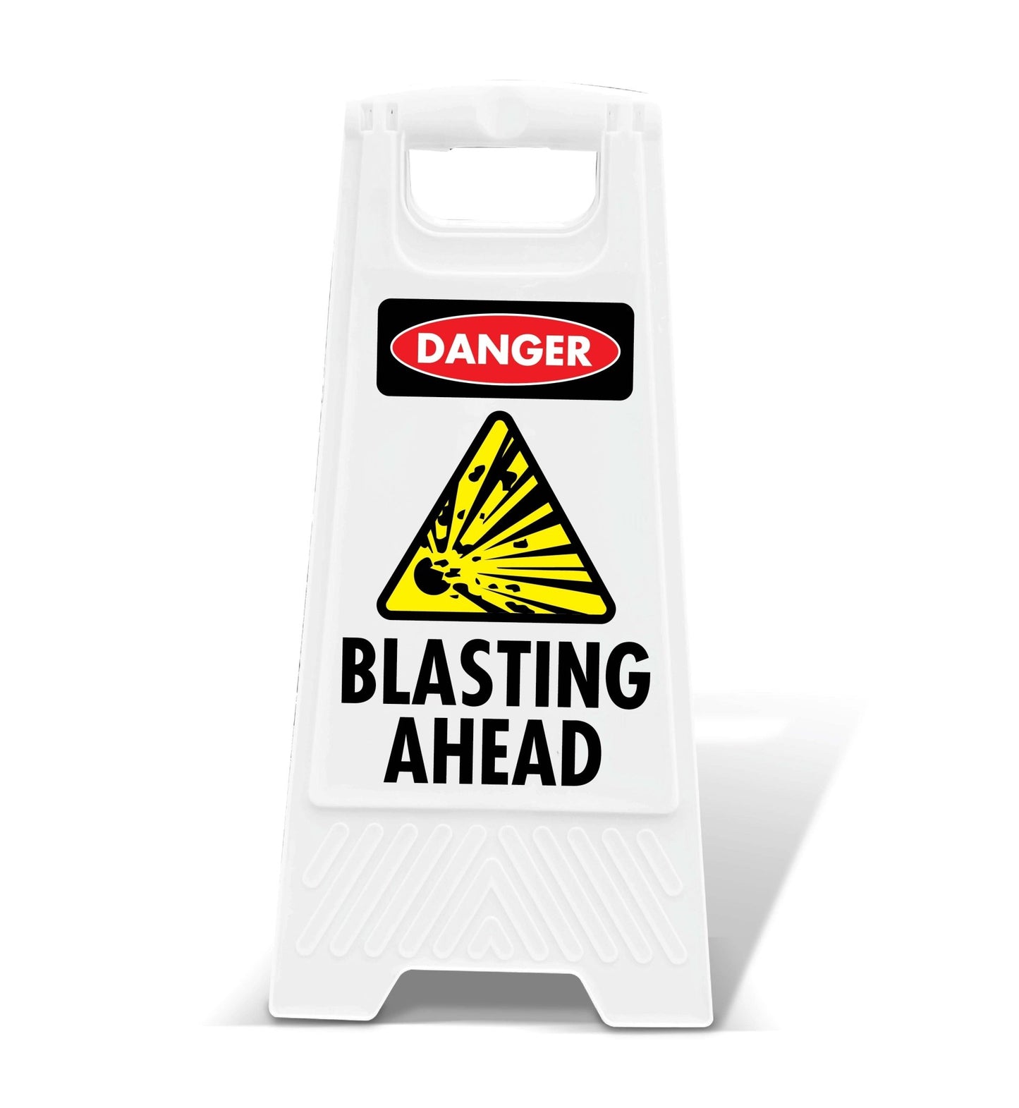 White A - Frame - Danger Blasting Ahead - New Signs