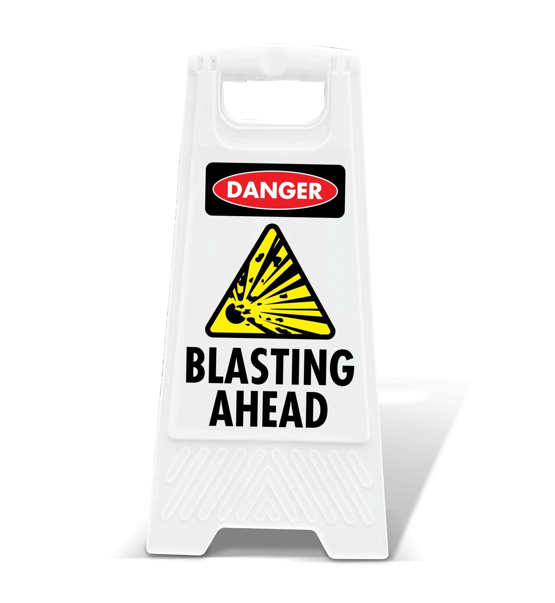 White A - Frame - Danger Blasting Ahead - New Signs