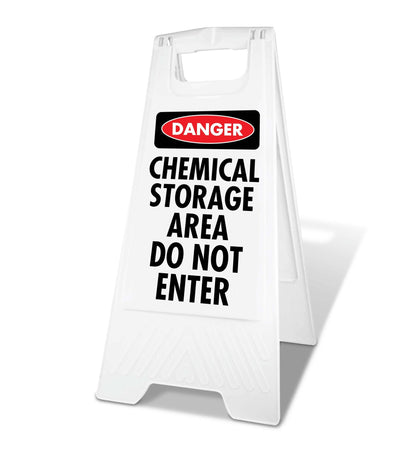 White A - Frame - Danger Chemical Storage Area Do Not Enter - New Signs