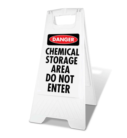 White A - Frame - Danger Chemical Storage Area Do Not Enter - New Signs