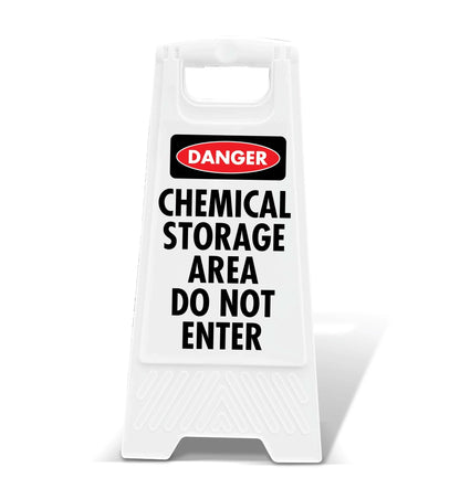White A - Frame - Danger Chemical Storage Area Do Not Enter - New Signs
