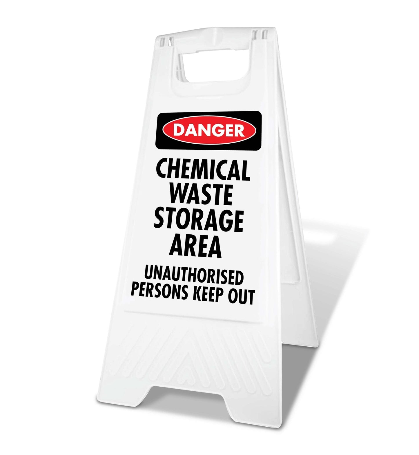 White A - Frame - Danger Chemical Waste Storage Area Unauthorised Persons Keep Out - New Signs