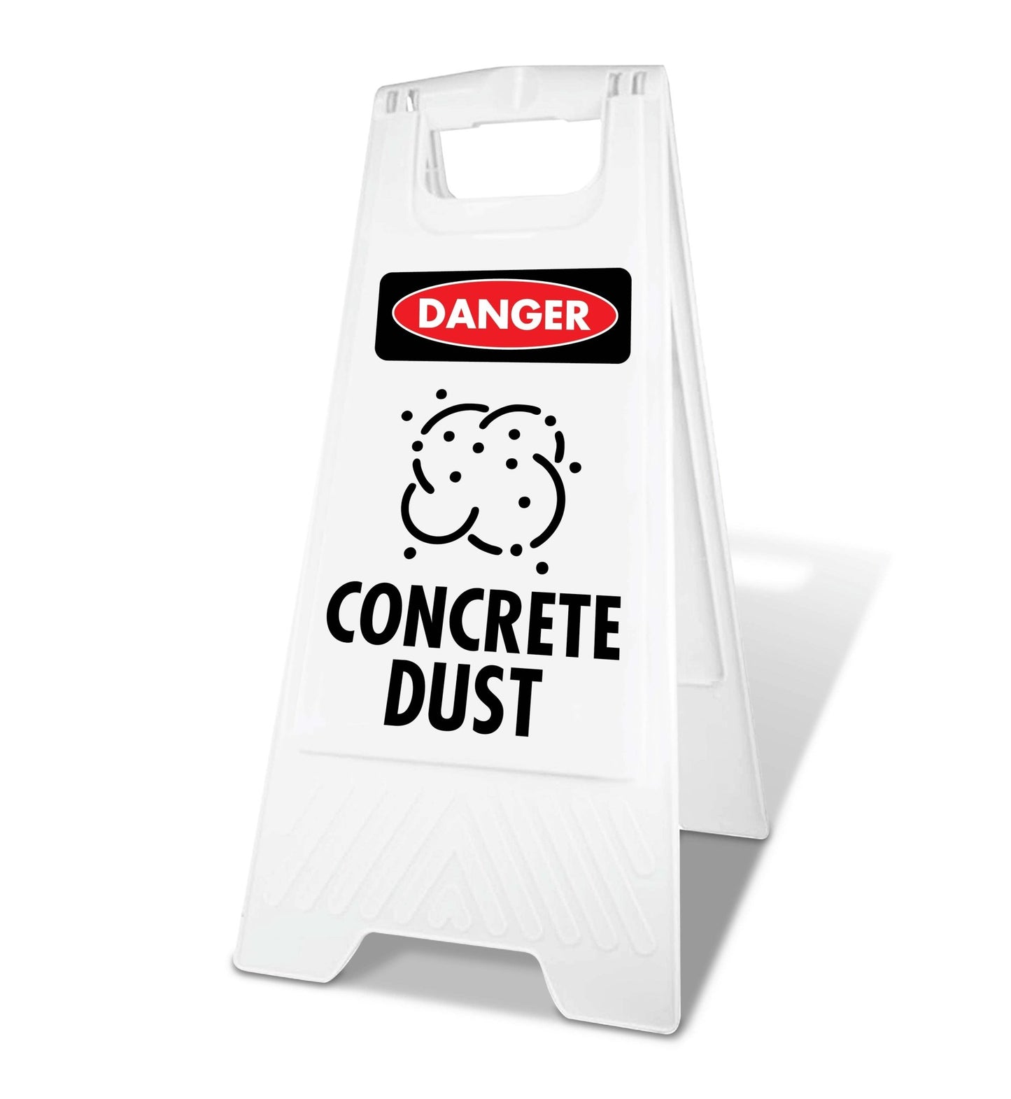 White A - Frame - Danger Concrete Dust - New Signs