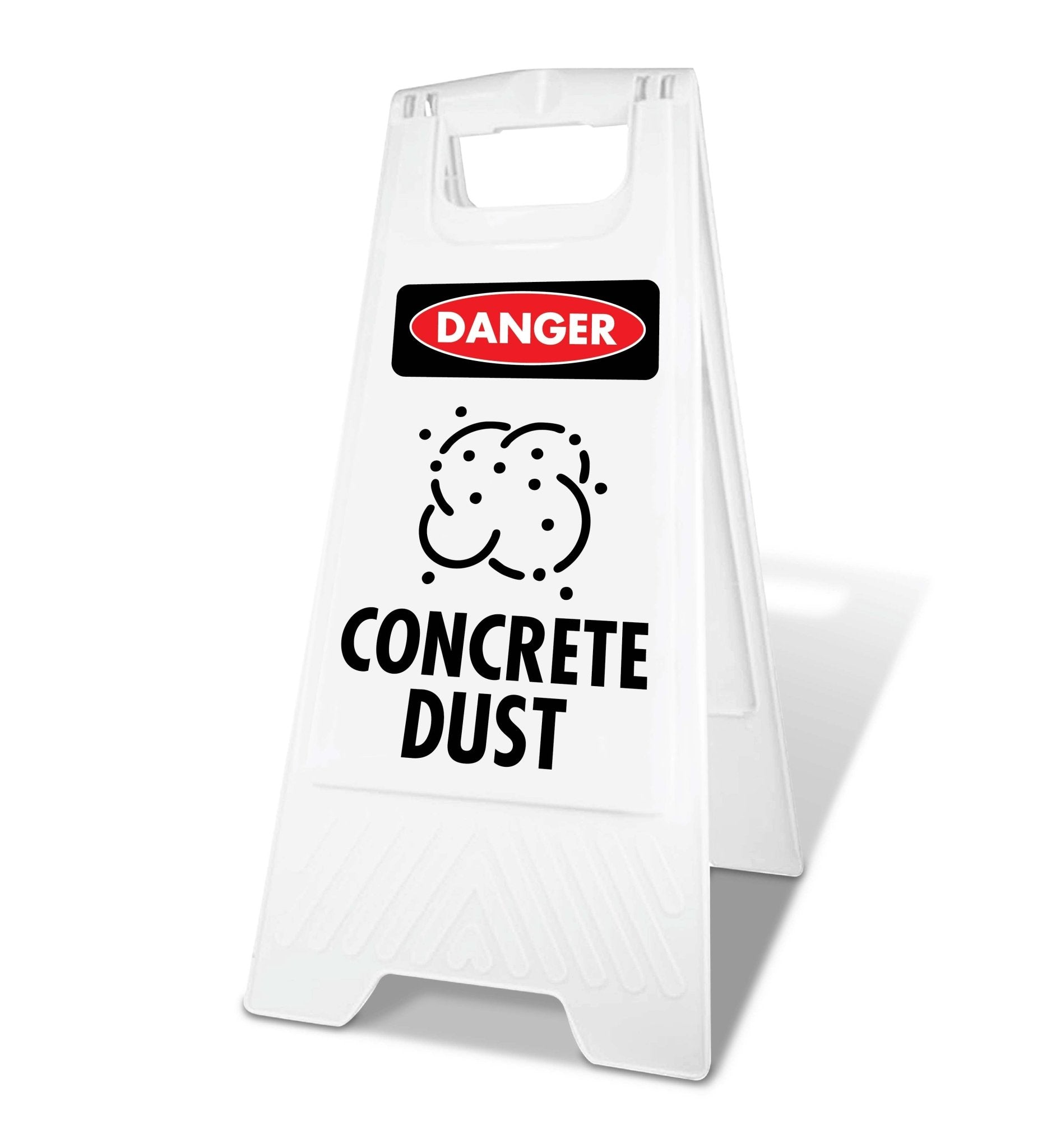White A - Frame - Danger Concrete Dust - New Signs
