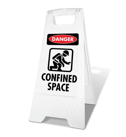 White A - Frame - Danger Confined Space - New Signs