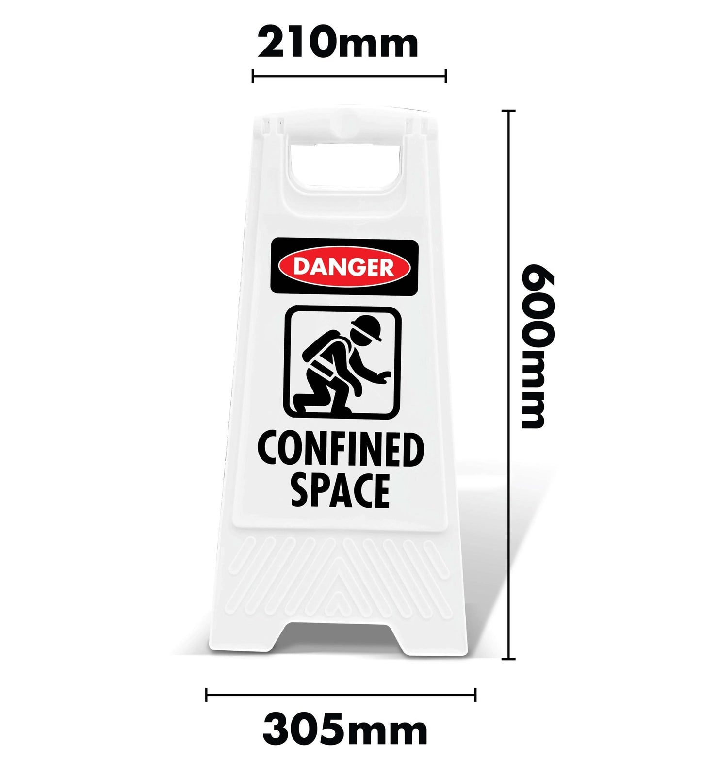 White A - Frame - Danger Confined Space - New Signs