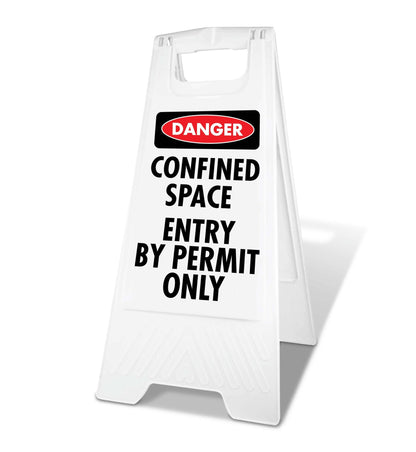 White A - Frame - Danger Confined Space Entry by Permit Only - New Signs