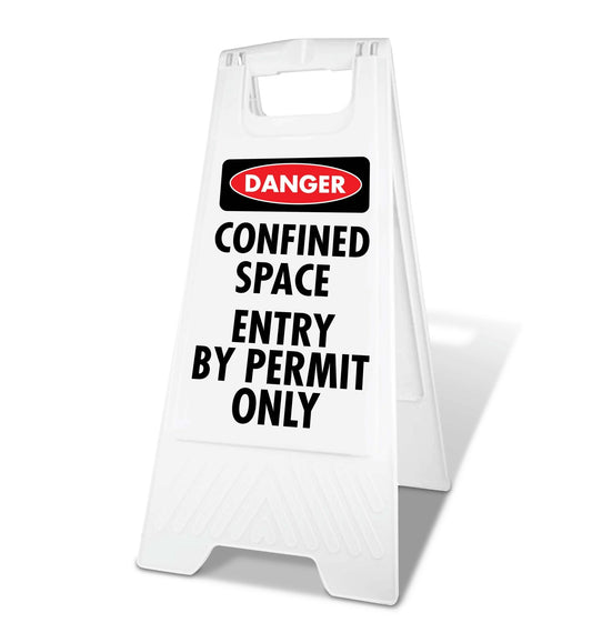 White A - Frame - Danger Confined Space Entry by Permit Only - New Signs