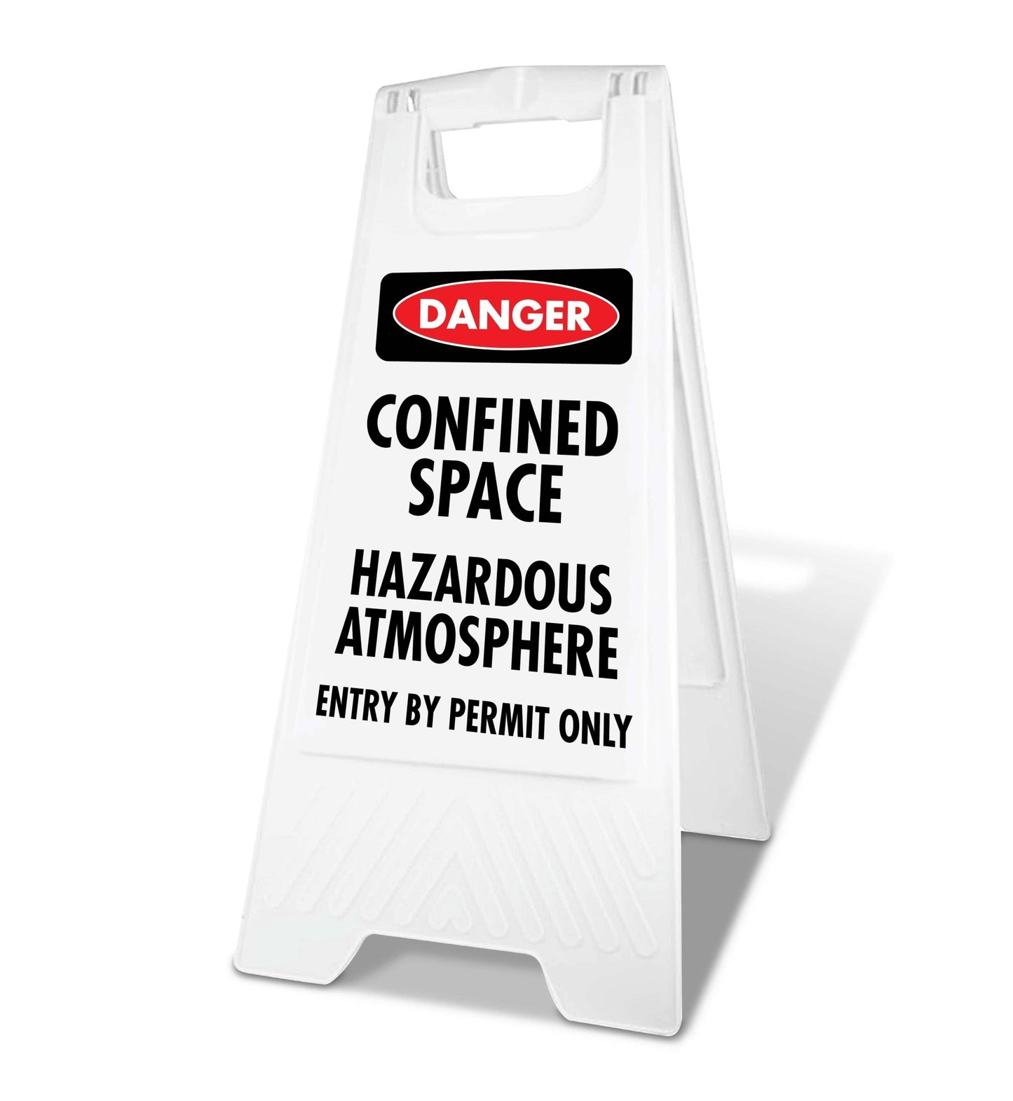White A - Frame - Danger Confined Space Hazardous Atmosphere Entry By Permit Only - New Signs