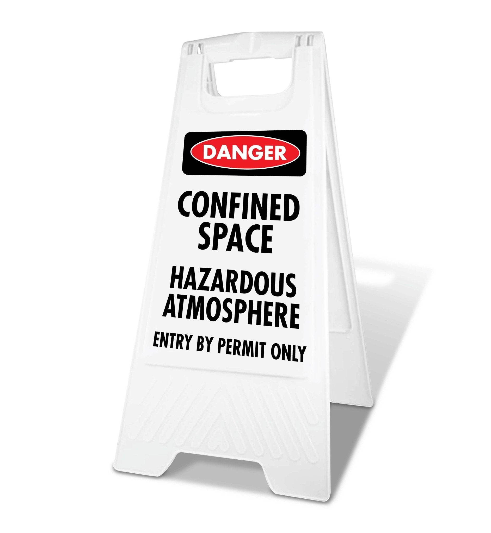 White A - Frame - Danger Confined Space Hazardous Atmosphere Entry By Permit Only - New Signs