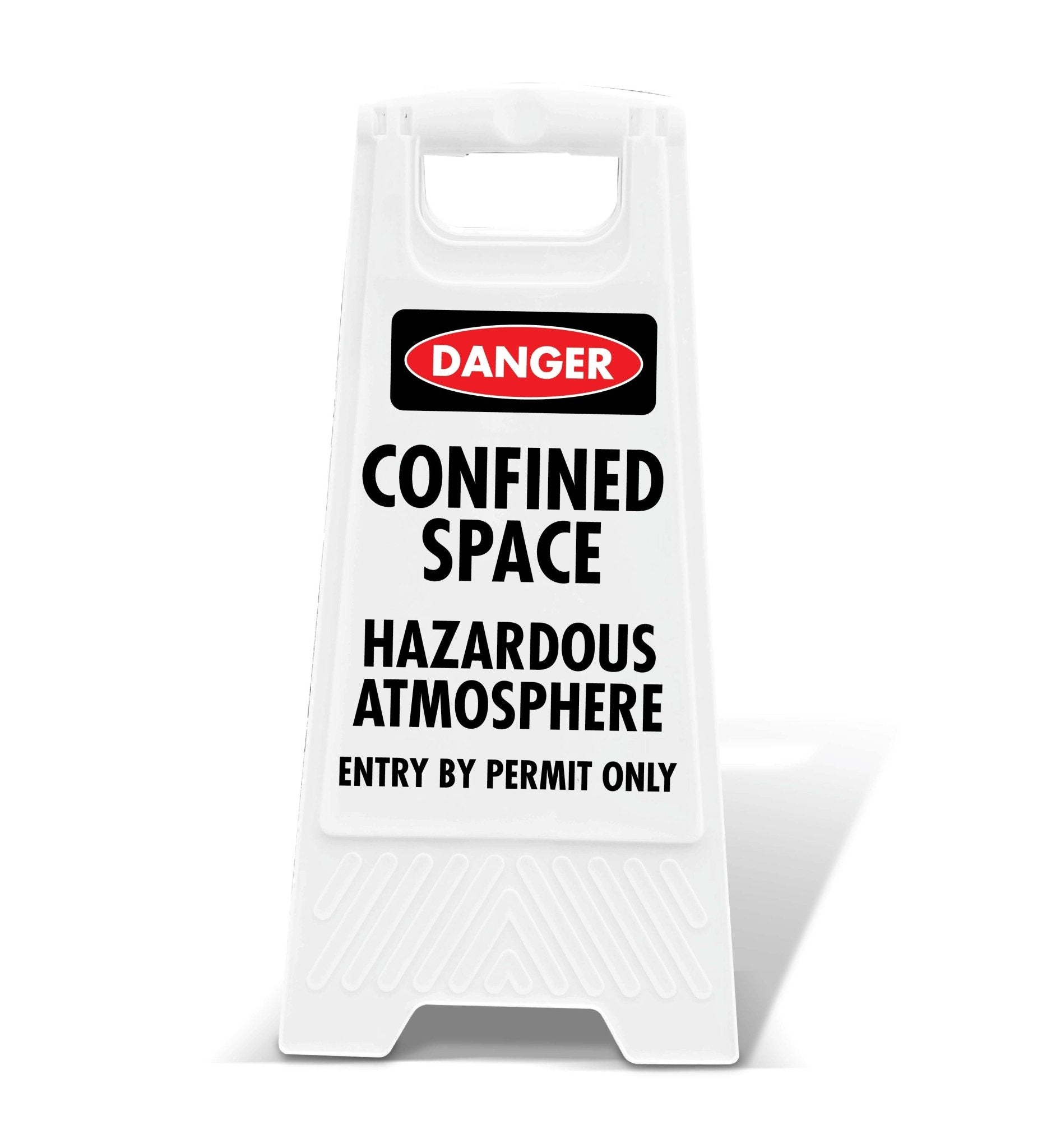 White A - Frame - Danger Confined Space Hazardous Atmosphere Entry By Permit Only - New Signs