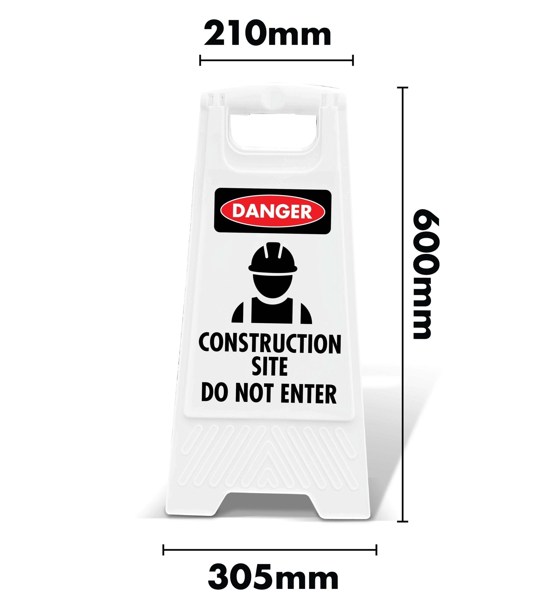White A - Frame - Danger Construction Site Do Not Enter - New Signs