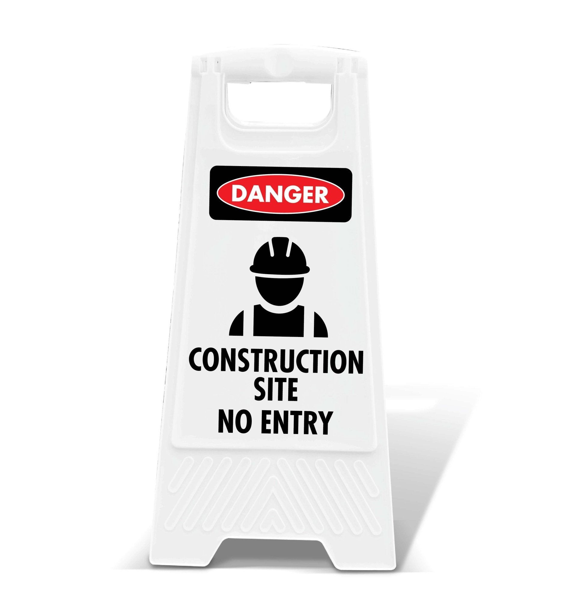 White A - Frame - Danger Construction Site No Entry - New Signs