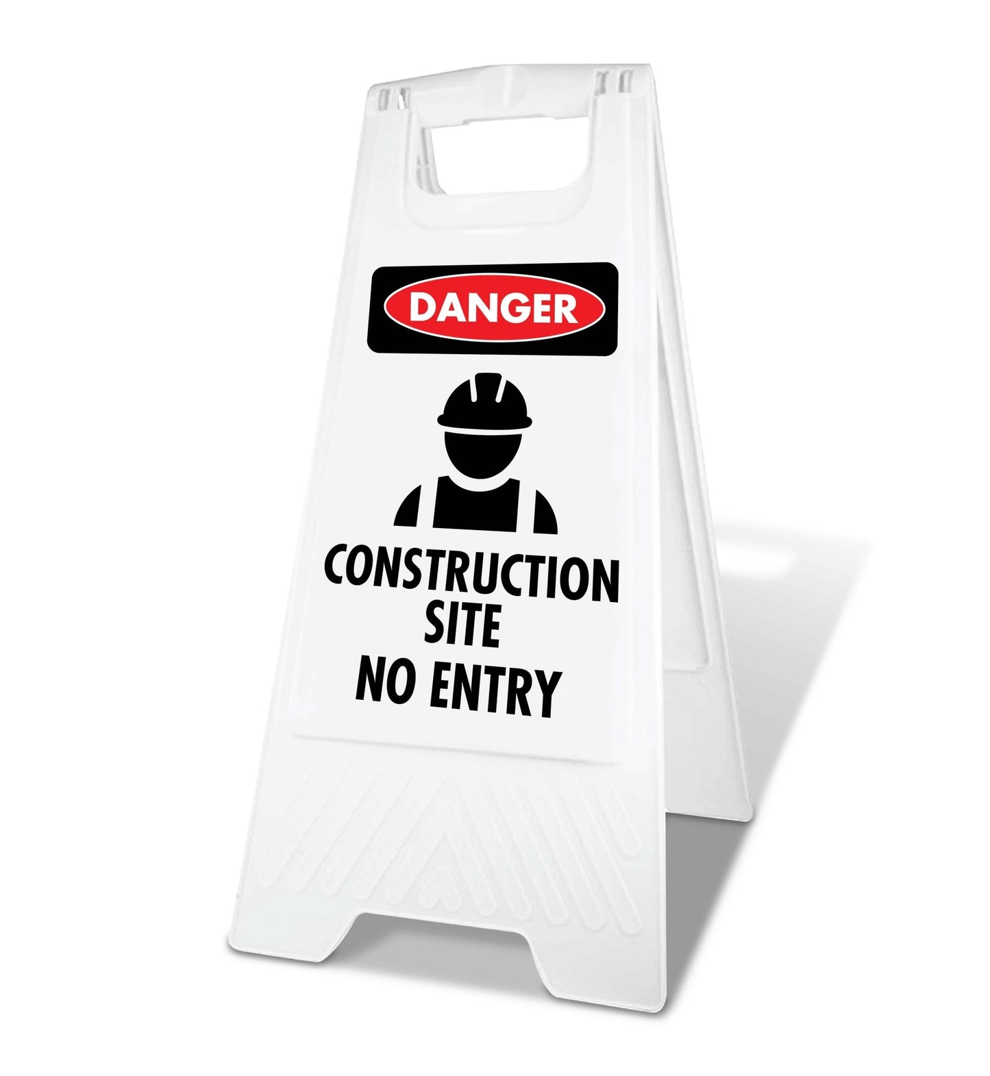 White A - Frame - Danger Construction Site No Entry - New Signs