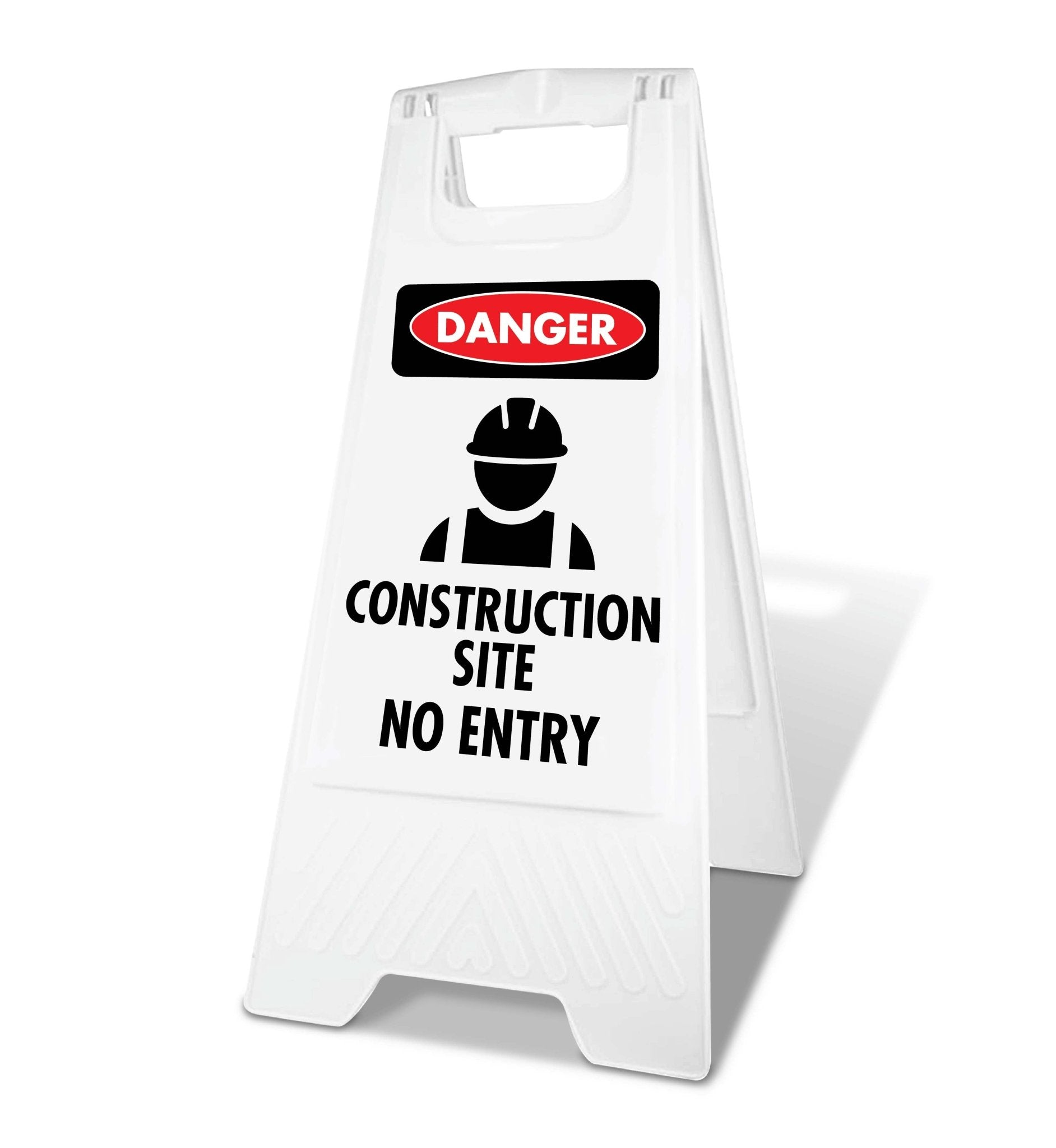 White A - Frame - Danger Construction Site No Entry - New Signs