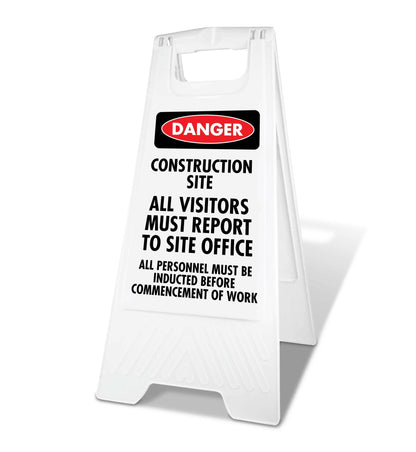 White A - Frame - Danger Construction Site Report - New Signs