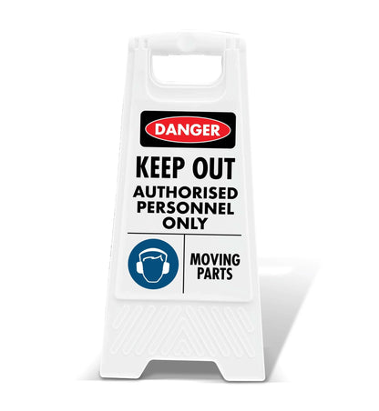 White A - Frame - Danger Construction Site Sign Keep Out Hearing PPE - New Signs