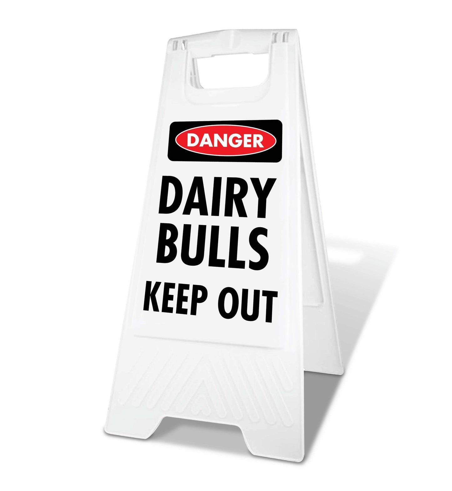 White A - Frame - Danger Dairy Bulls Keep Out - New Signs