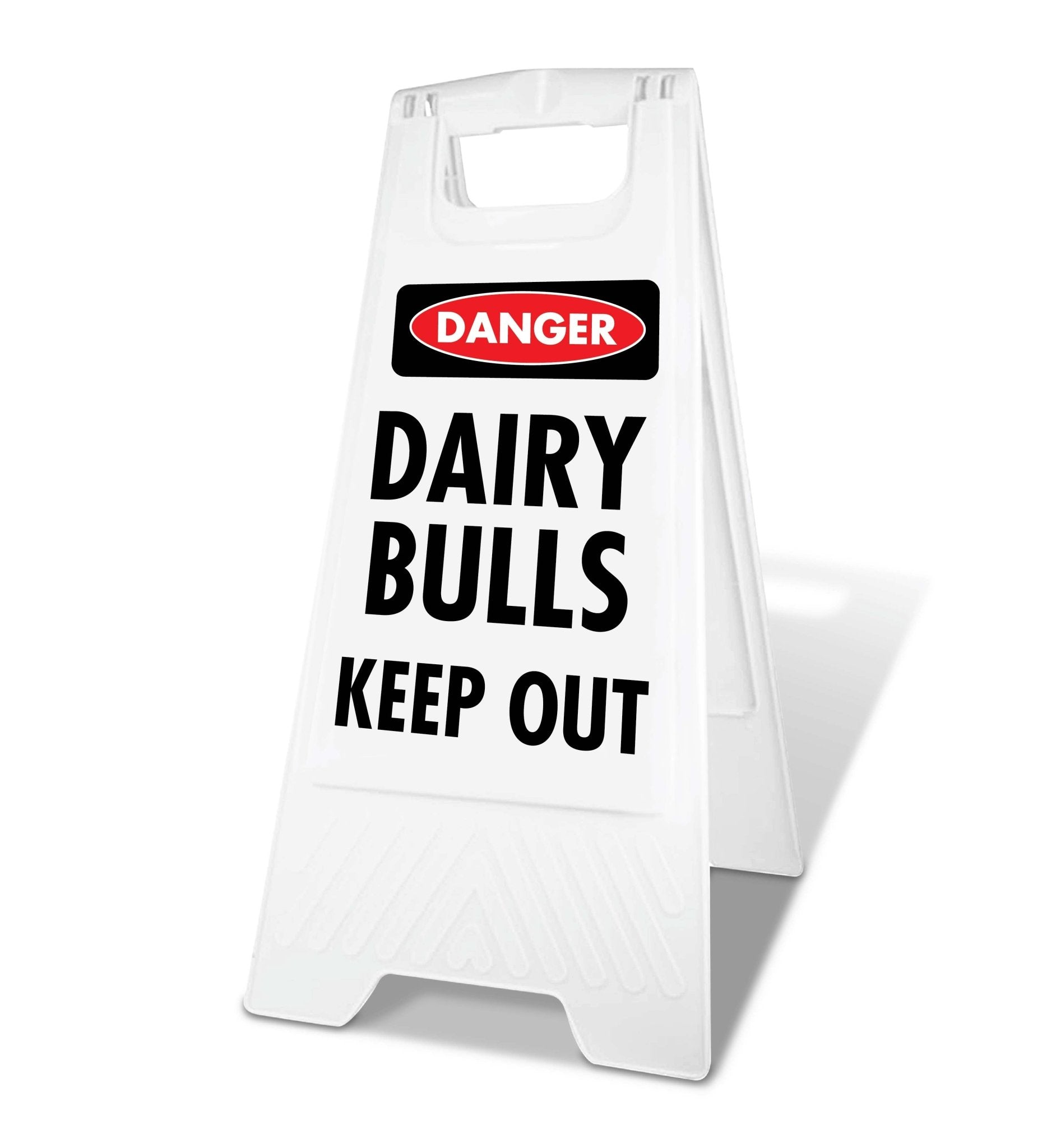 White A - Frame - Danger Dairy Bulls Keep Out - New Signs